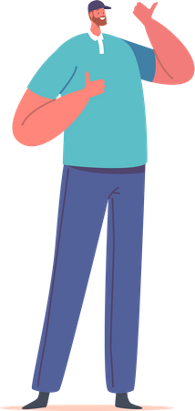 Man Showing Thumbs Up Illustration