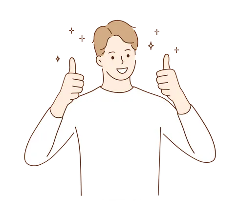 Man showing thumbs up  Illustration