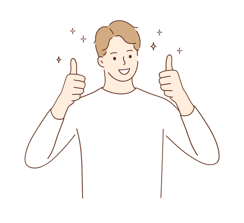 Man showing thumbs up  Illustration