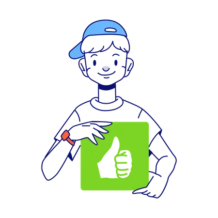 Man showing thumbs up  Illustration