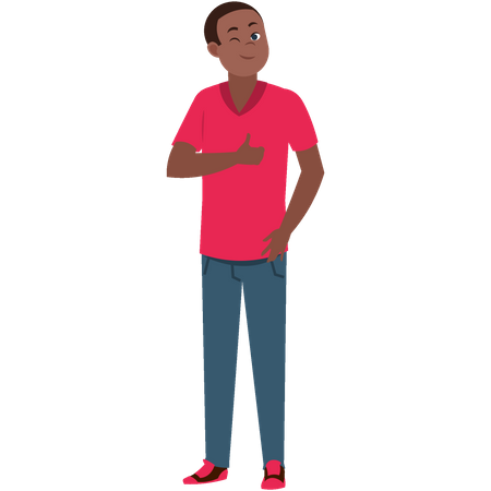 Man showing thumbs up  Illustration