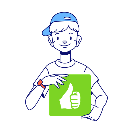 Man showing thumbs up  일러스트레이션