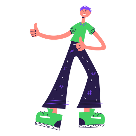 Man showing thumbs up sign Illustration