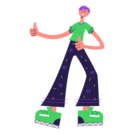Man showing thumbs up sign Illustration