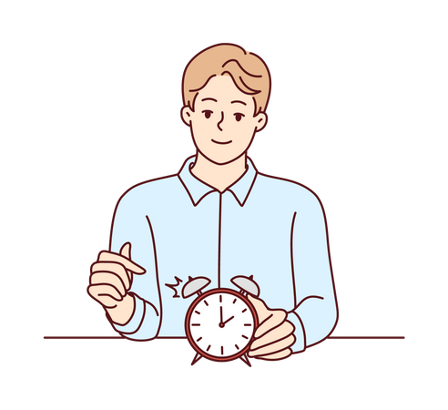 Man showing time deadline  Illustration