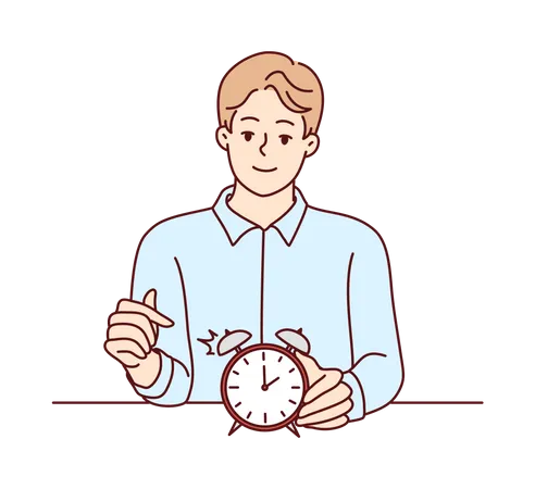 Man showing time deadline  Illustration