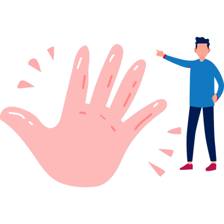 Man showing touch sense  Illustration