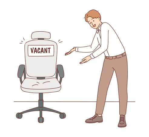 Man showing vacancy seat  Illustration