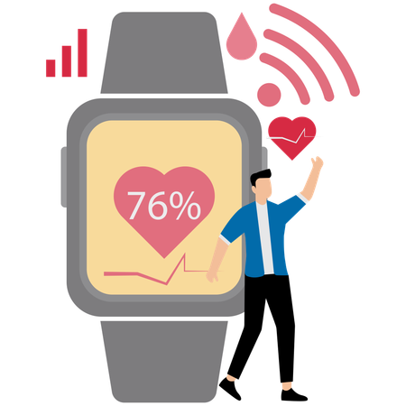 Man showing Wearable Tech Gadgets  Illustration