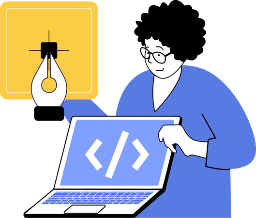 Man showing website coding  Illustration