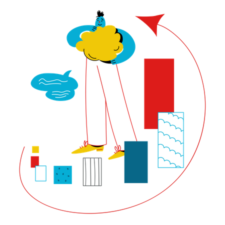 Man shows statistics  Illustration