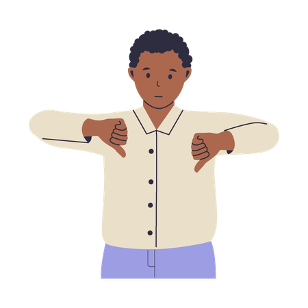 Man shows thumbs down gesture  Illustration