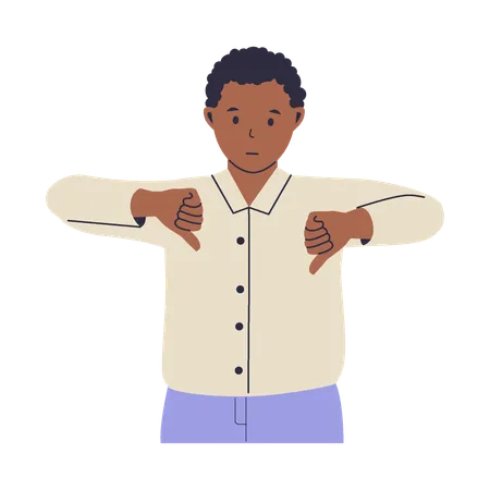 Man shows thumbs down gesture  Illustration