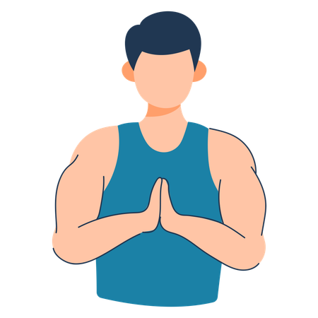 Man shows yoga pose  Illustration