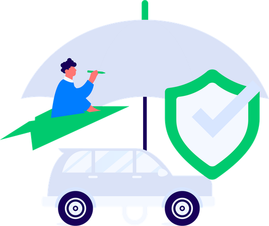Man signing all policy terms for claiming insurance  Illustration