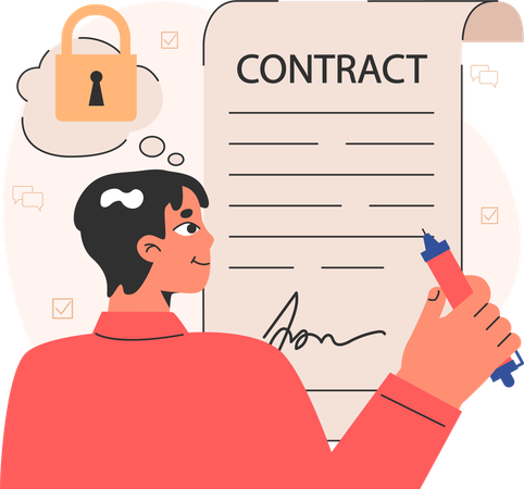 Man signing contract  Illustration