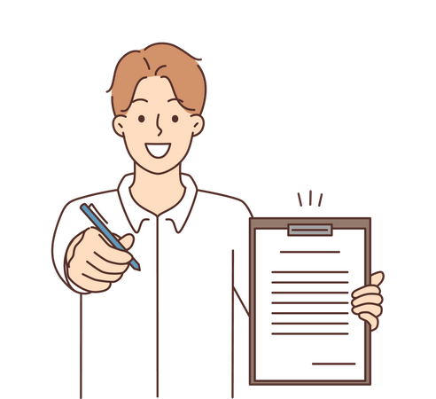 Man signing contract  Illustration