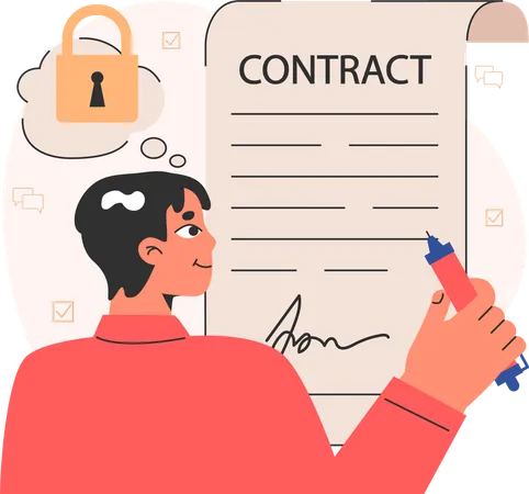 Man signing contract  Illustration