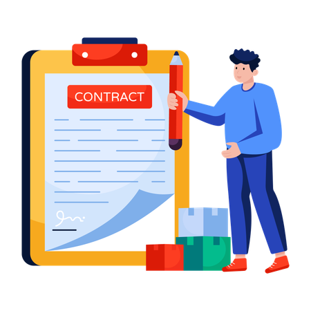 Man signs Logistic contract  Illustration