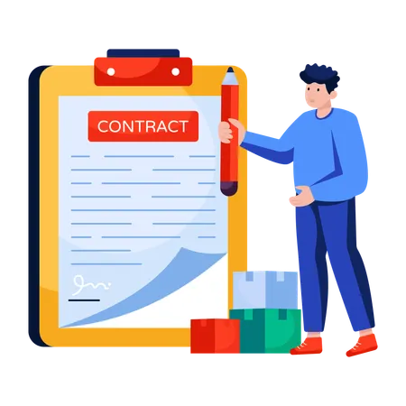 Man signs Logistic contract  Illustration