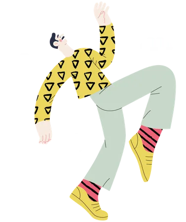 Man singing and dancing  Illustration