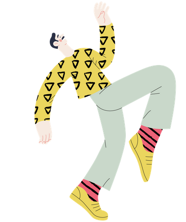 Man singing and dancing  Illustration