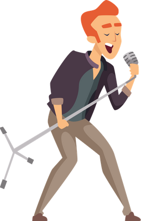 Man Singing Song  Illustration