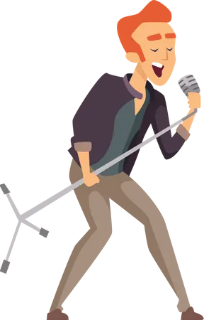 Man Singing Song  Illustration