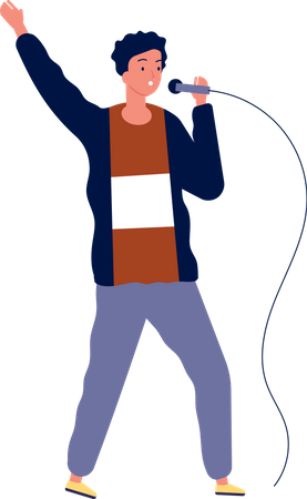 Man singing song  Illustration