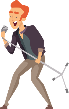 Man singing song  Illustration