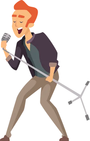 Man singing song  Illustration