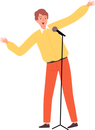 Man Singing Song  Illustration