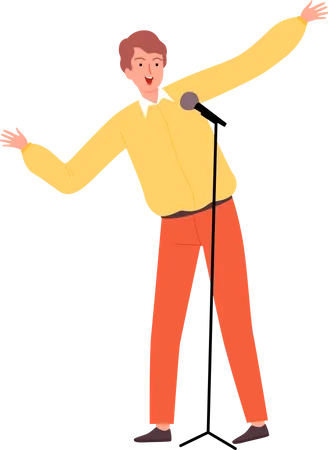 Man Singing Song  Illustration