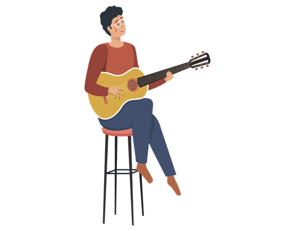 Man sings song  Illustration