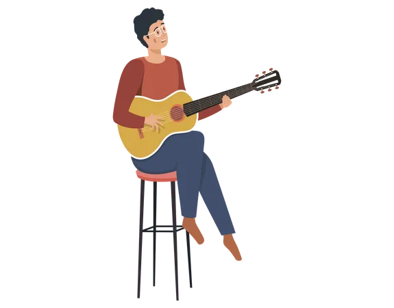 Man sings song  Illustration