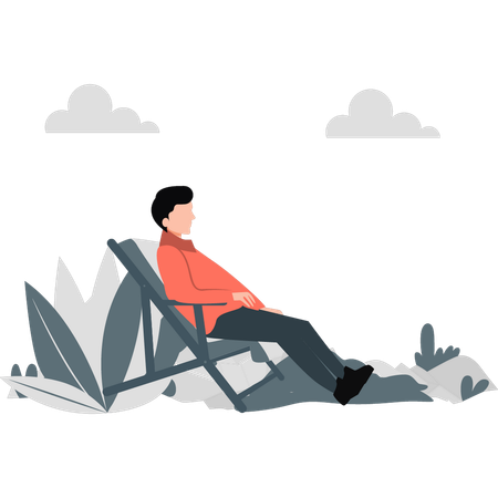 Man sitting calmly  Illustration