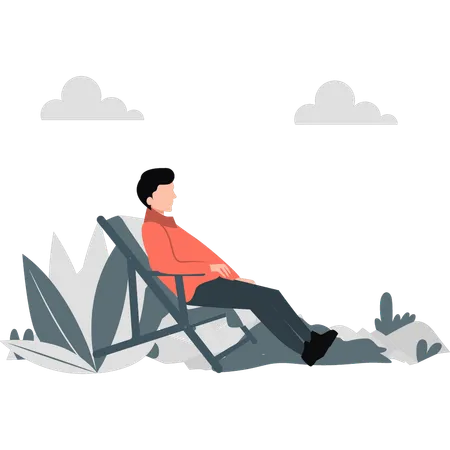 Man sitting calmly  Illustration