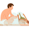free sitting in sauna illustrations