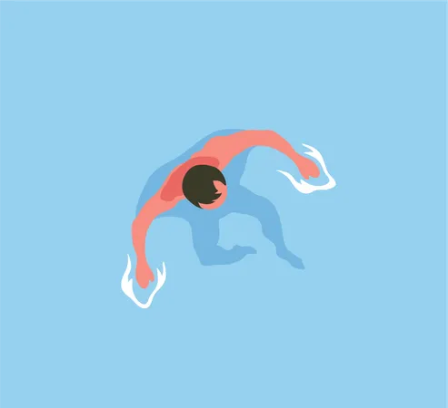 Man sitting in swimming pool  Illustration