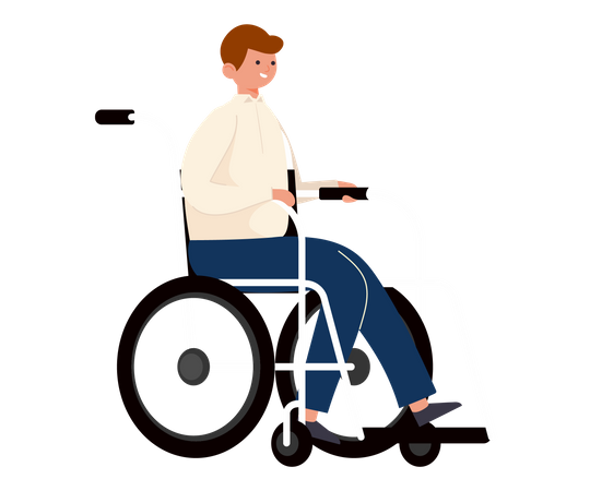 Man sitting in wheelchair Illustration
