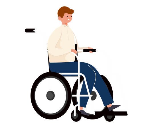 Man sitting in wheelchair  Illustration