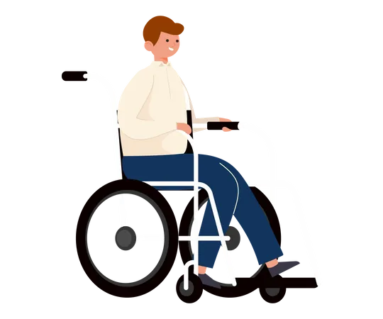 Man sitting in wheelchair  Illustration