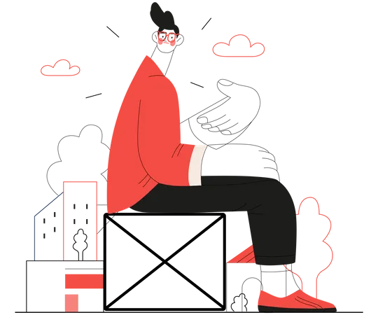 Man sitting on chair  Illustration