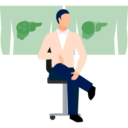 Man sitting on chair  Illustration