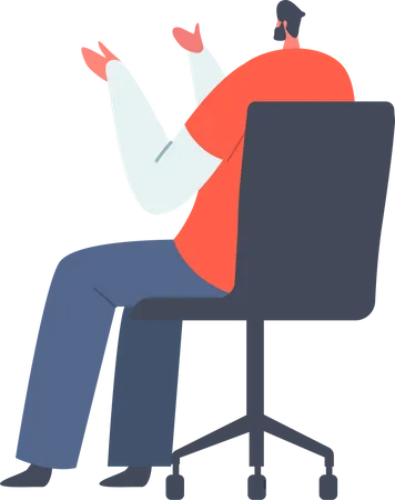 Man sitting on chair  Illustration