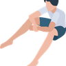 man sitting on floor illustration free download