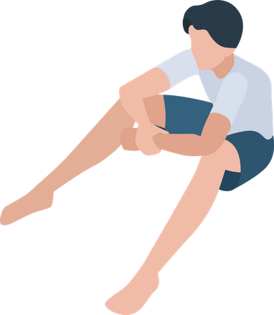 Man sitting on floor  Illustration