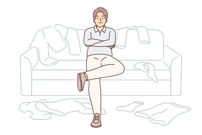 Man sitting on sofa  Illustration