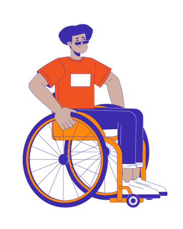 Man sitting on wheelchair  Illustration