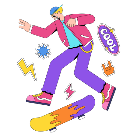 Man skateboarding  Illustration